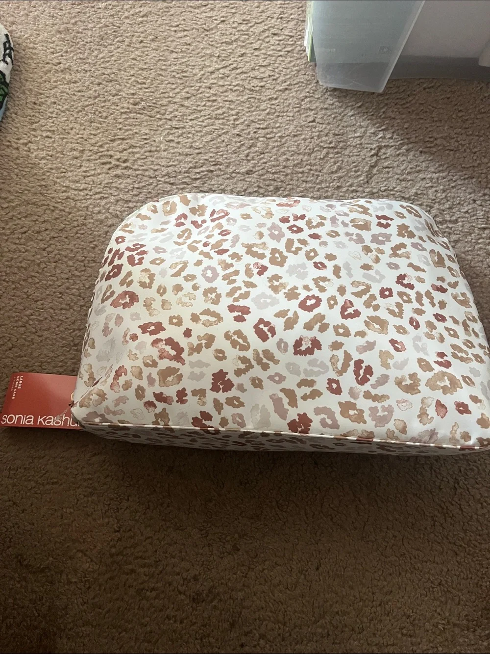 Sonia Kashuk Leopard Print Cosmetic Pouch in Cream, Blush & Tan